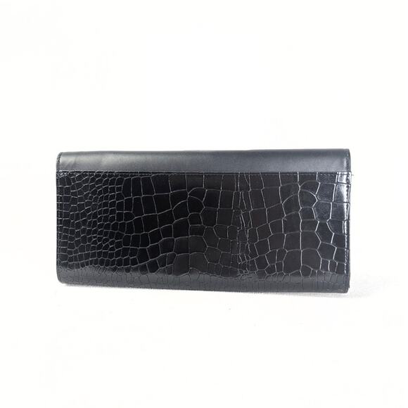 Ted Baker Crocodile Embossed Leather Envelope Evening Clutch Bag - Picture 3 of 6